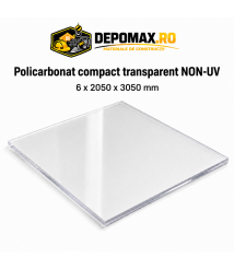 Policarbonat compact transparent NON-UV 6 x 2050 x 3050 mm